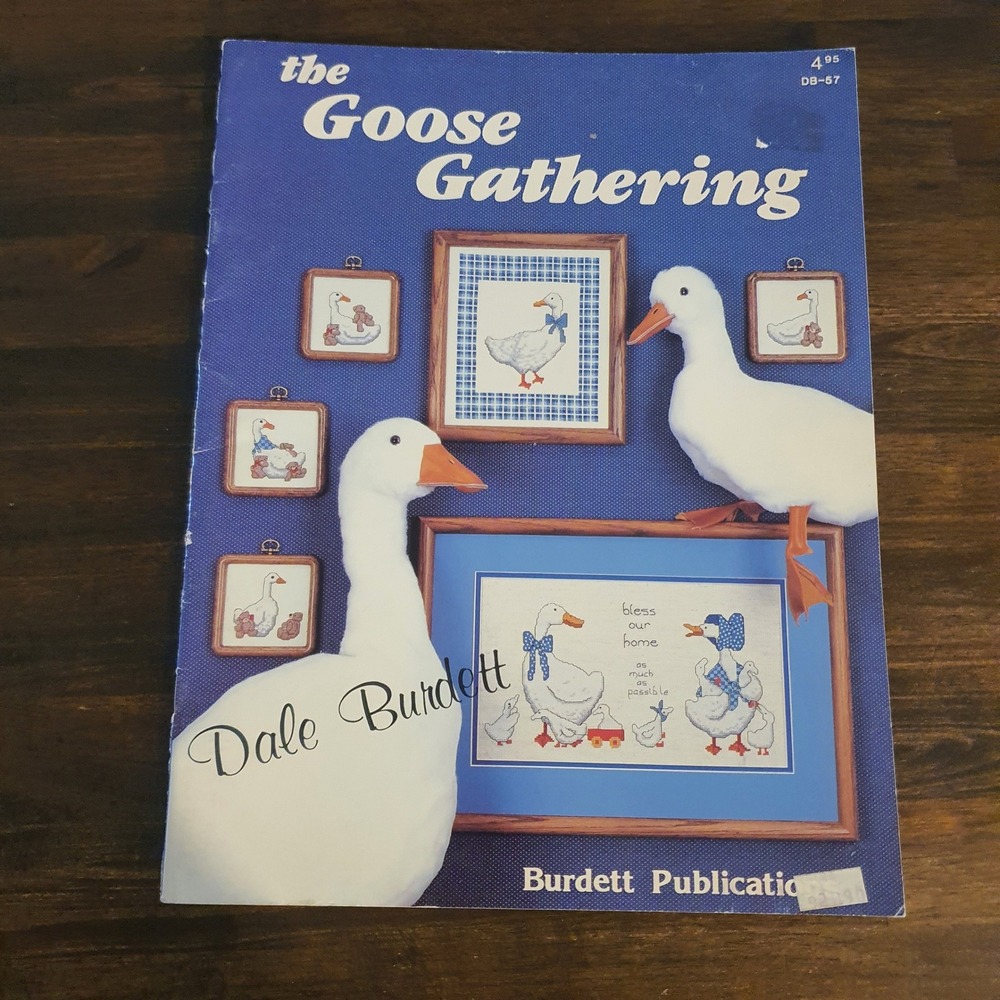 Vintage 1985 Dale Burdett The Goose Gathering Cross Stitch Booklet Leaflet Duck